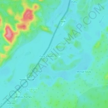Dobai topographic map, elevation, terrain
