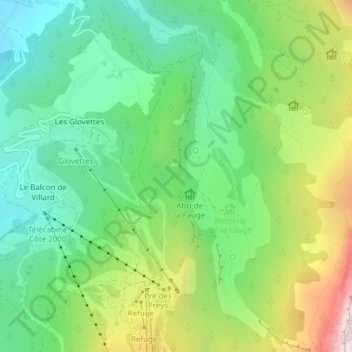 Collet des Clots topographic map, elevation, terrain
