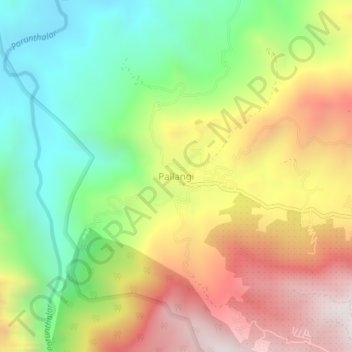 Pallangi topographic map, elevation, terrain