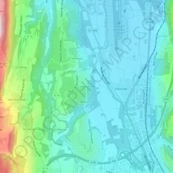 Montarlet topographic map, elevation, terrain