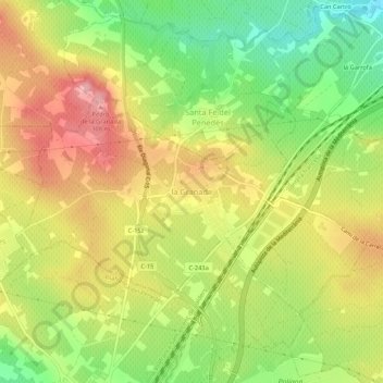 la Granada topographic map, elevation, terrain