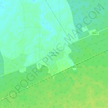 Douar Lalla Yettou topographic map, elevation, terrain