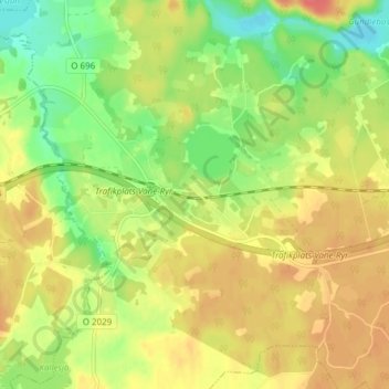 Väne-Ryr topographic map, elevation, terrain
