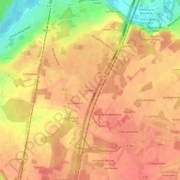 La Liborie topographic map, elevation, terrain