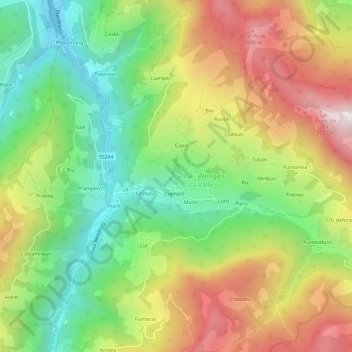 Gnates topographic map, elevation, terrain