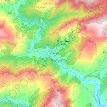 Nafra topographic map, elevation, terrain