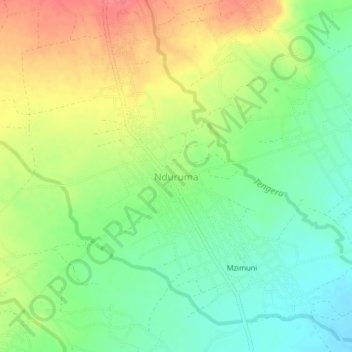 Nduruma topographic map, elevation, terrain