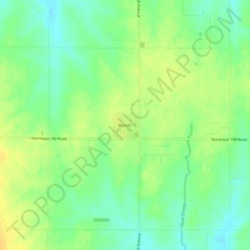 Beaver topographic map, elevation, terrain
