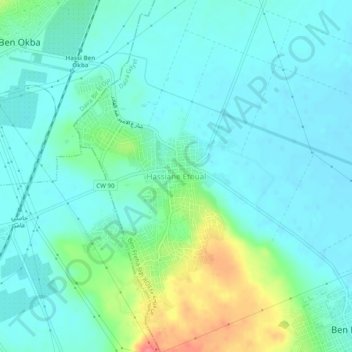 Hassiane Etoual topographic map, elevation, terrain