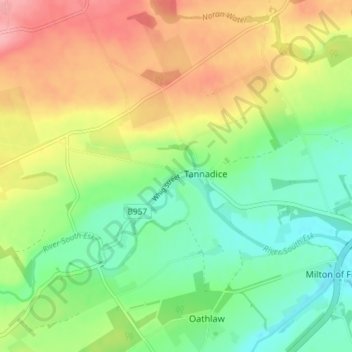 Millhouse Cottages topographic map, elevation, terrain