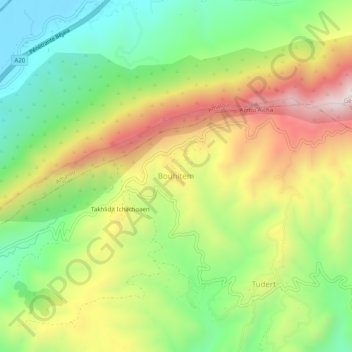 Bouhitem topographic map, elevation, terrain