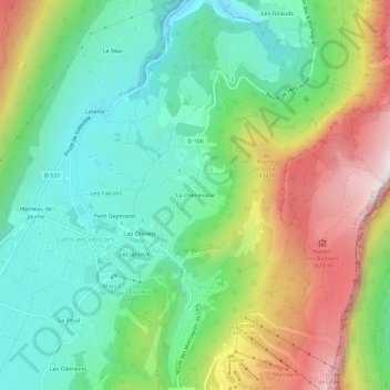 La Chenevarie topographic map, elevation, terrain