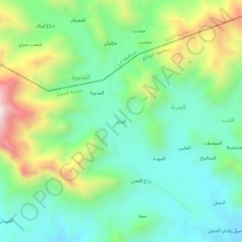 Adh Dhirar topographic map, elevation, terrain