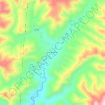 Los Sauces topographic map, elevation, terrain