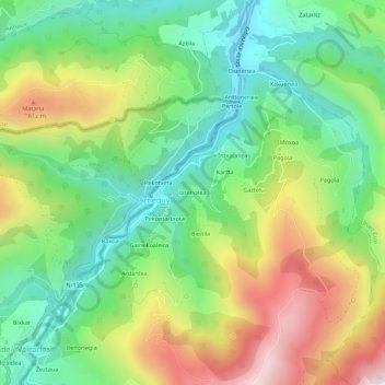 Ixtehotea topographic map, elevation, terrain