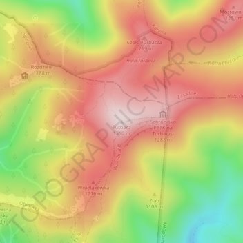 Obidowa topographic map, elevation, terrain