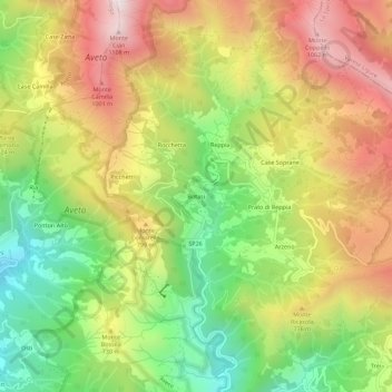 Botasi topographic map, elevation, terrain