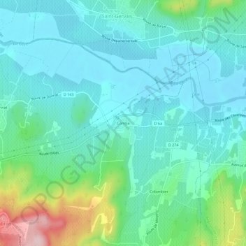 Combe topographic map, elevation, terrain