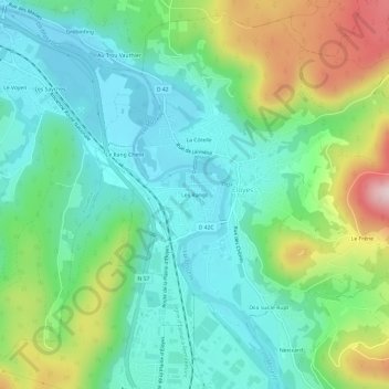 Les Rangs topographic map, elevation, terrain