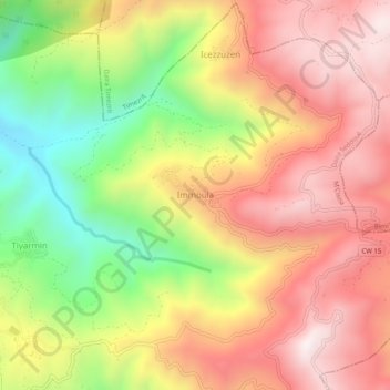 Immoula topographic map, elevation, terrain