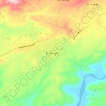 Ometepec topographic map, elevation, terrain
