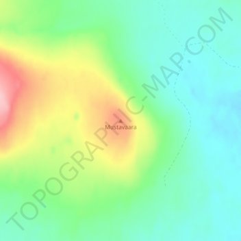 Mustavaara topographic map, elevation, terrain