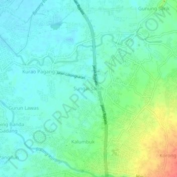 Sungai Sapih topographic map, elevation, terrain