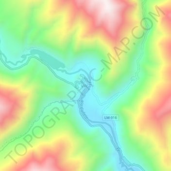 Vilca topographic map, elevation, terrain