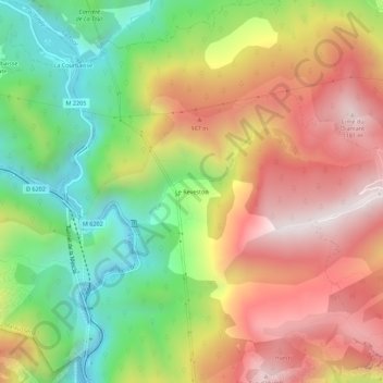 Le Reveston topographic map, elevation, terrain