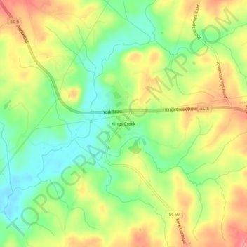 Kings Creek topographic map, elevation, terrain