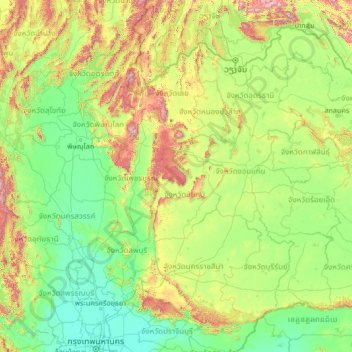 Chaiyaphum Province topographic map, elevation, terrain