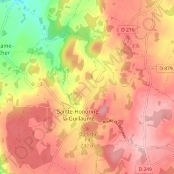 La Dandière topographic map, elevation, terrain