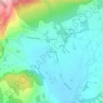 Les Pourquiers topographic map, elevation, terrain