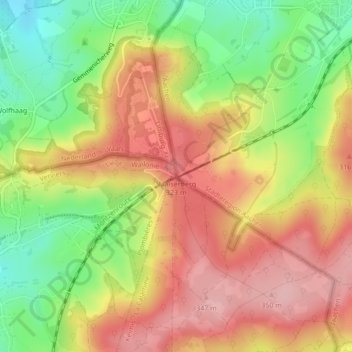 Vaalserberg topographic map, elevation, terrain