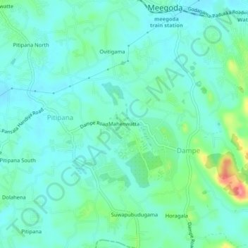 Mahenwatta topographic map, elevation, terrain