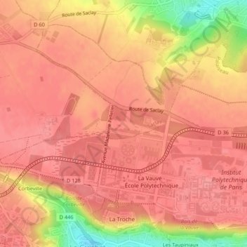 Les Trois Mares topographic map, elevation, terrain