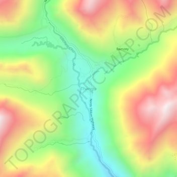 Thangu Valley topographic map, elevation, terrain