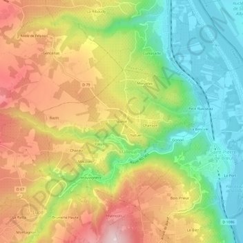 Martel topographic map, elevation, terrain