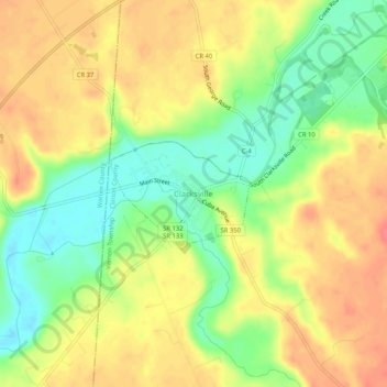 Clarksville topographic map, elevation, terrain