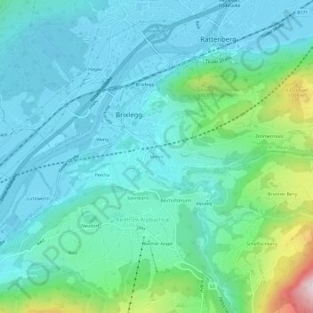 Mehrn topographic map, elevation, terrain