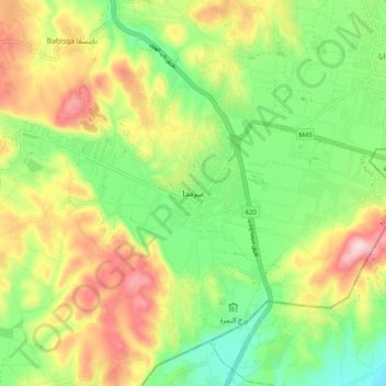 Sarmada topographic map, elevation, terrain