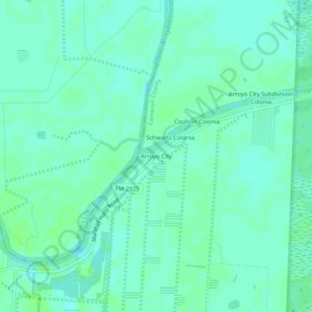 Arroyo City topographic map, elevation, terrain