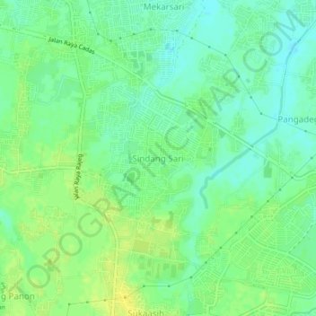 Sindang Sari topographic map, elevation, terrain