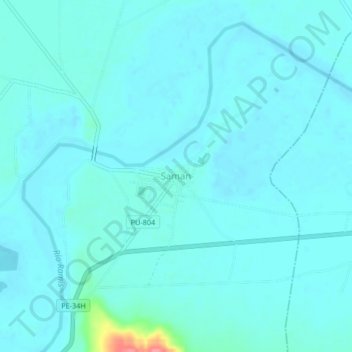Saman topographic map, elevation, terrain