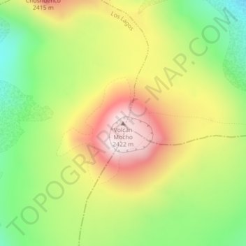 Volcán Mocho topographic map, elevation, terrain