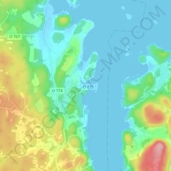 Stillingsön topographic map, elevation, terrain