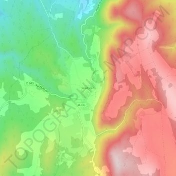 Saint-Jean topographic map, elevation, terrain