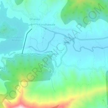 Velhe topographic map, elevation, terrain