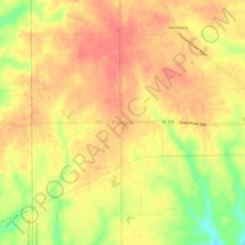 Pleasant topographic map, elevation, terrain