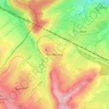 Hombourg topographic map, elevation, terrain